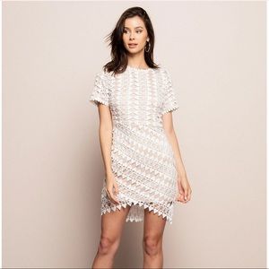 Left Coast Blush White Lace Dress